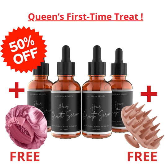 4 Hair Growth Serums at 50% OFF + 🎁 FREE Serum Brush Massage Scalp Comb + 🎁 FREE Wide Brim Silk Satin Night Cap!